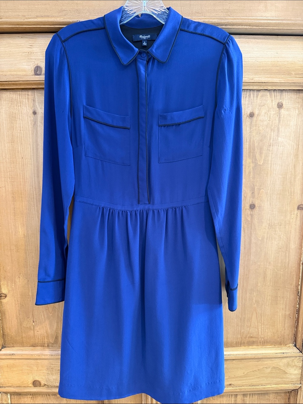 Madewell Royal Blue Long-Sleeve Shirt Dress